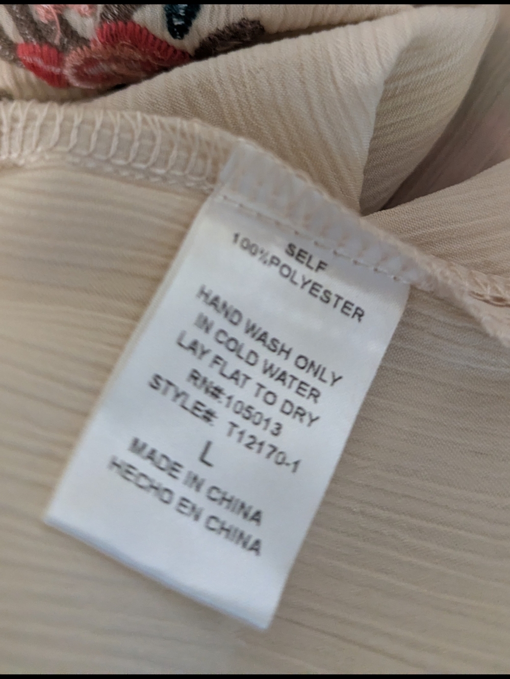 New With Tags Savanna Jane Cream Tunic with Multicolor Floral Embroidery - Picture 3 of 8